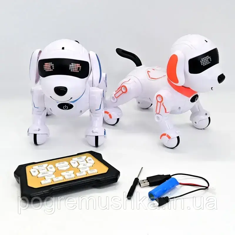 Інтерактивна програмована собака 878C, 21,5 см, музика, світло, команди, акумулятор, USB зарядка, фото 1