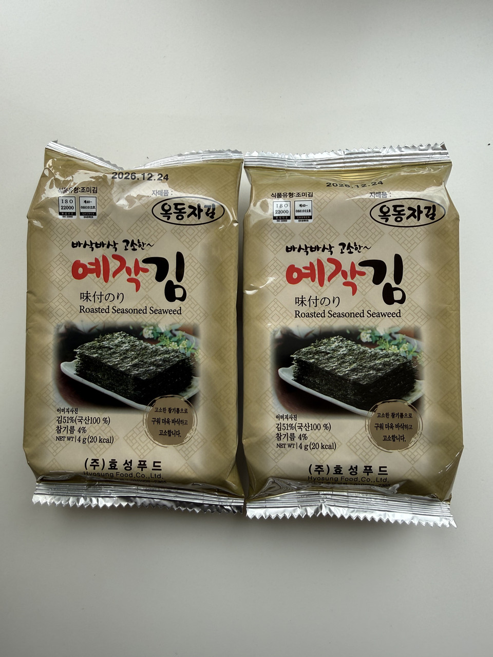 Чіпси норі Ock Dong Ja Original 4g, фото 1