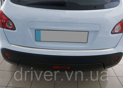 Накладка на задний бампер OmsaLine (нержавейка) Глянец, -20262 База для Nissan Qashqai 2007-2010 гг, фото 1