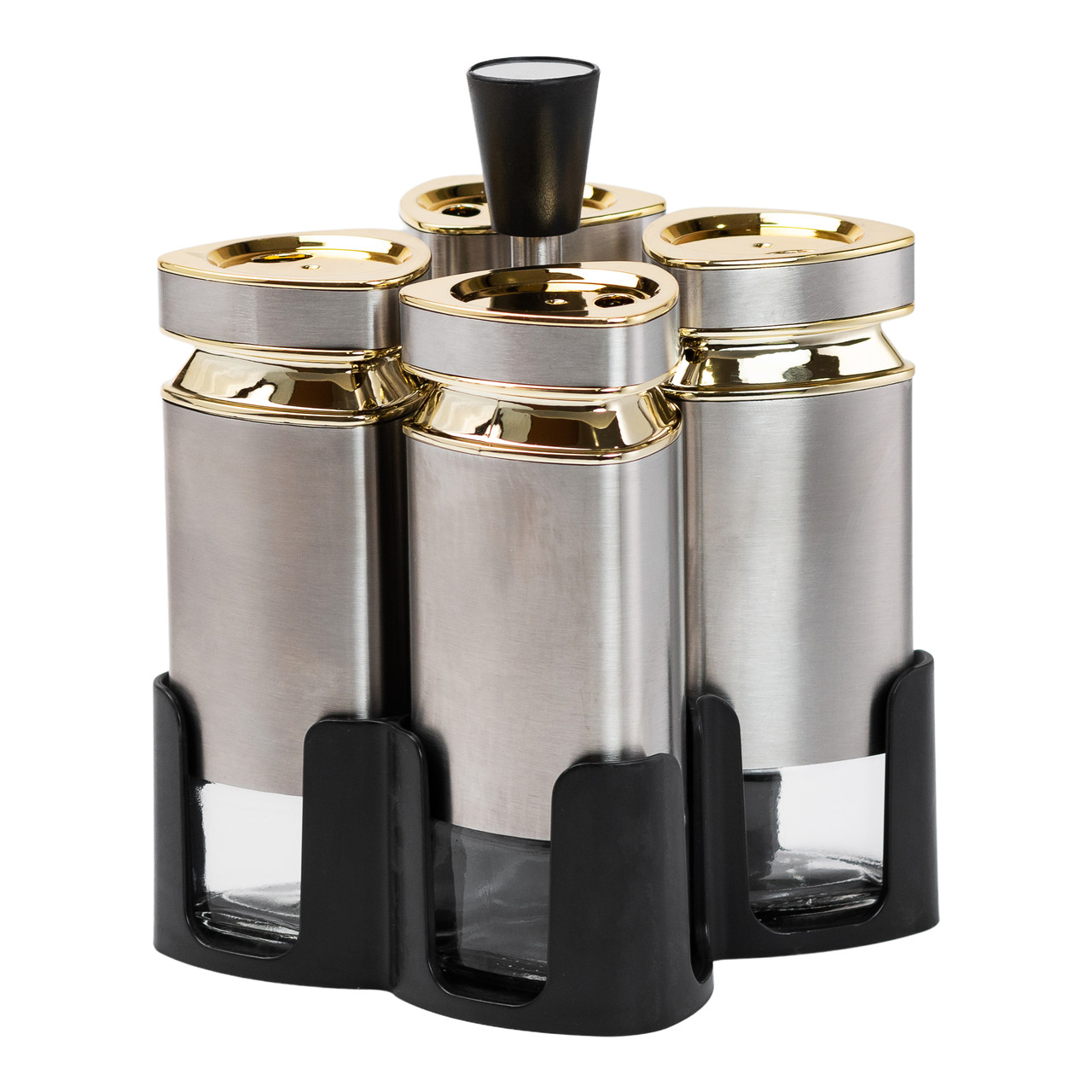 Набір для спецій на підставці 4 баночки хром НР-1324, фото 1