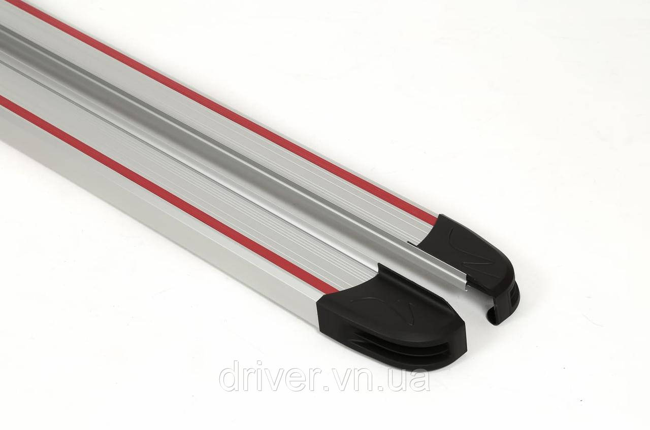 Боковые Подножки Maya Красно-Серые (2 шт., Алюминий) для Nissan Qashqai 2014-2021 гг, фото 1