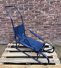 Дитячі санки "Трансформер" якісні складані з ручкою-штовхачем "Зорогоспад" сині