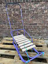 Дитячі санки "Водан" СД — 2 зі знімною спинкою й ручкою штовхачем Фіолетові