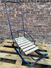 Дитячі санки "Водан" СД — 2 зі знімною спинкою й ручкою штовхачем Сині