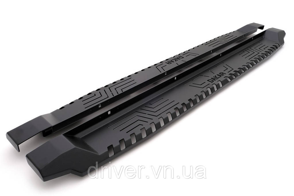 Боковые пороги Dakar V1 без LED (2 шт, металл) для Mitsubishi L200 2006-2015 гг, фото 1