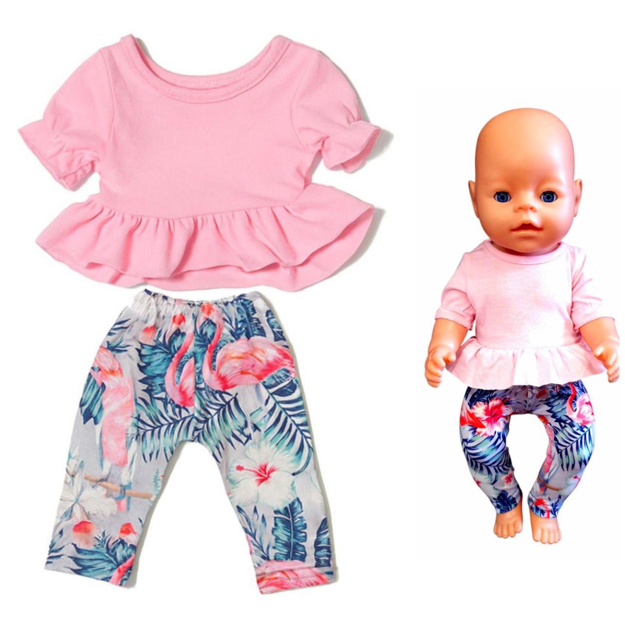 Одяг для ляльки Бебі Борн / Baby Born 40-43 см набір рожевий 8972, фото 1