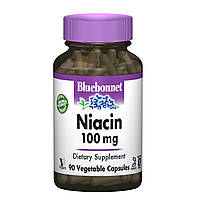 Нiaцин (В3) 100 мг, Bluebonnet Nutrition, 90 вегетаріанських капсул
