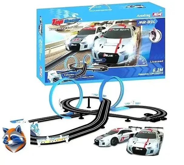 Ігровий трек для машинок, електричний, на пульті, 620см, 2 машинки, MR 03 L, фото 1