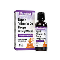Рiдкий Вiтамiн D3 400IU, Смак Апельсину, Bluebonnet Nutrition, 30мл краплi