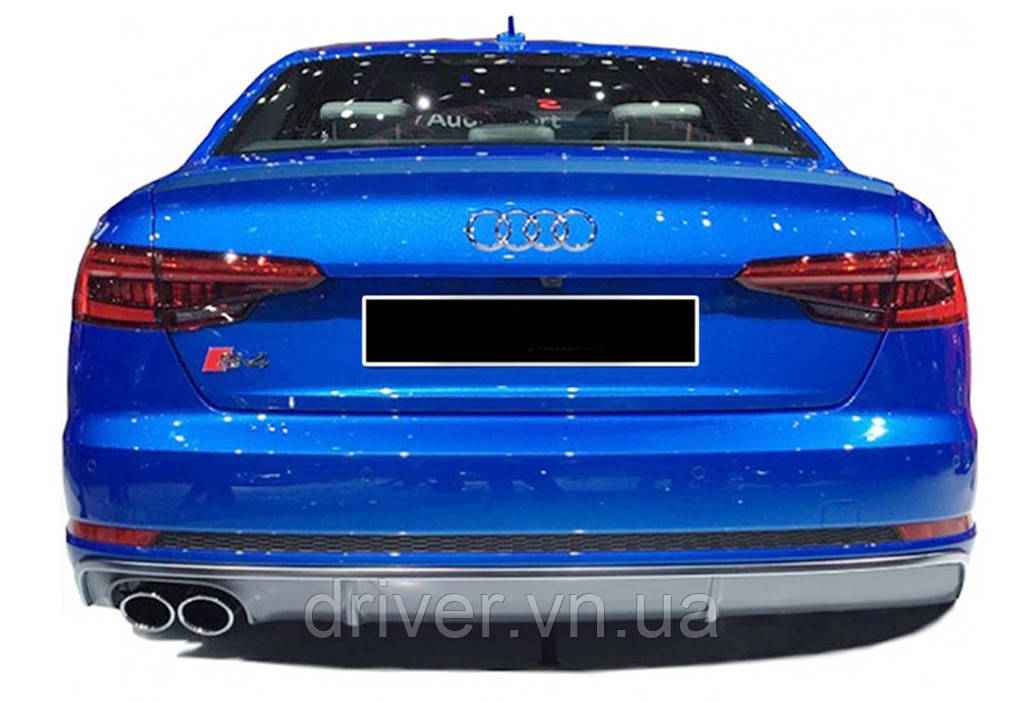 Задний диффузор DPT (2015-2019, черный глянец) для Ауди A4 B9, фото 1