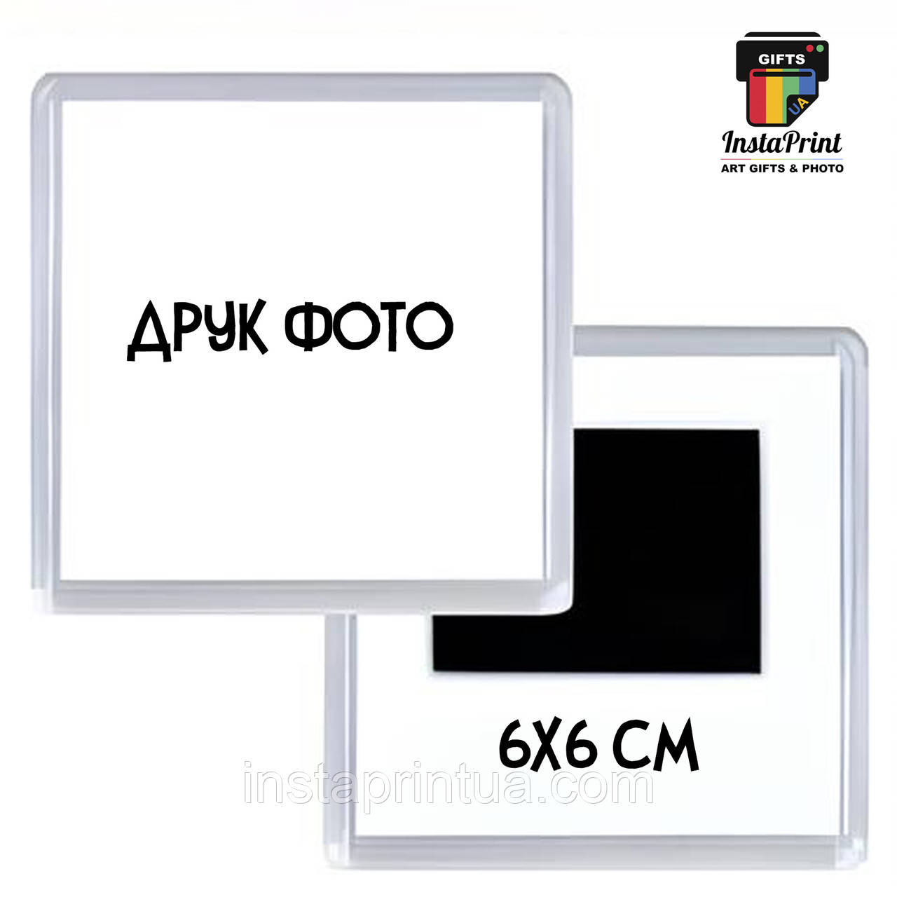 Магніт акриловий із фото 6х6 см під замовлення, фото 1