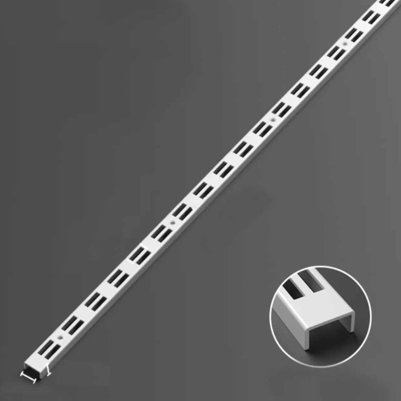 Рейка подвійна біла пристінна 2м напрямна,номер 2.