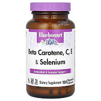 Бета-Каротин, C, Е та Селен, Beta Carotene, C, E, Selenium, Bluebonnet Nutrition, 120 капсул