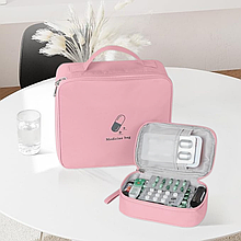Комплект сумок для медикаментів дорожні органайзери для подорожей, аптечки для ліків, рожеві