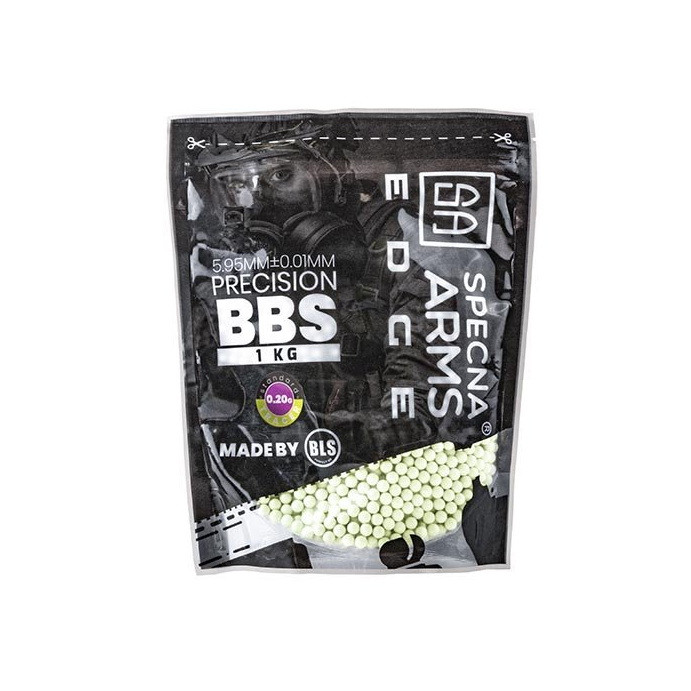 Кулі Specna Arms by BLS Edge Tracer Precision 0.20g 1kg, Зелений, Стандартний, Кулі, 0,20 PR1