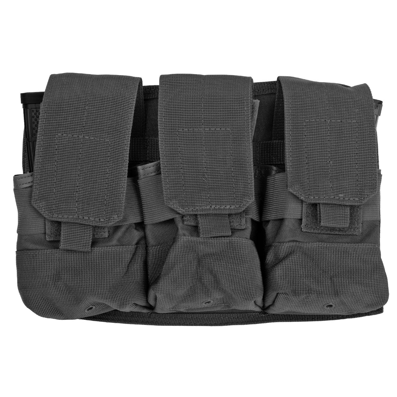 PR1 Магазинний підсумок Rothco Universal Triple Mag Rifle Pouch, Чорний, 3, 6, Molle, AK-47, AK-74, AR15/М4, M16, HK416, Для
