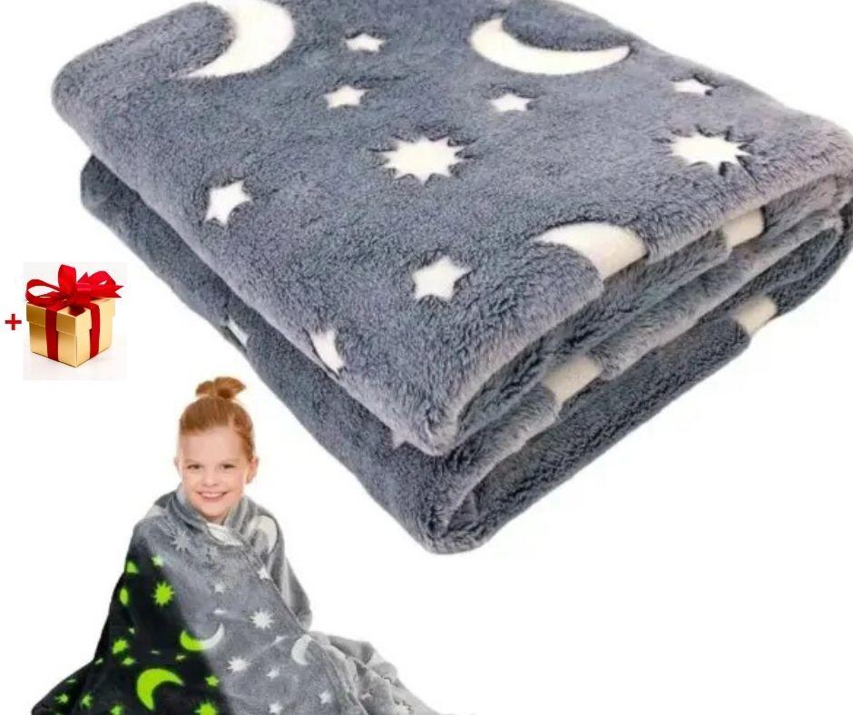 Дитячий Плед Покривало 160х125см плюшевий світний в темряві Magic Blanket, фото 1