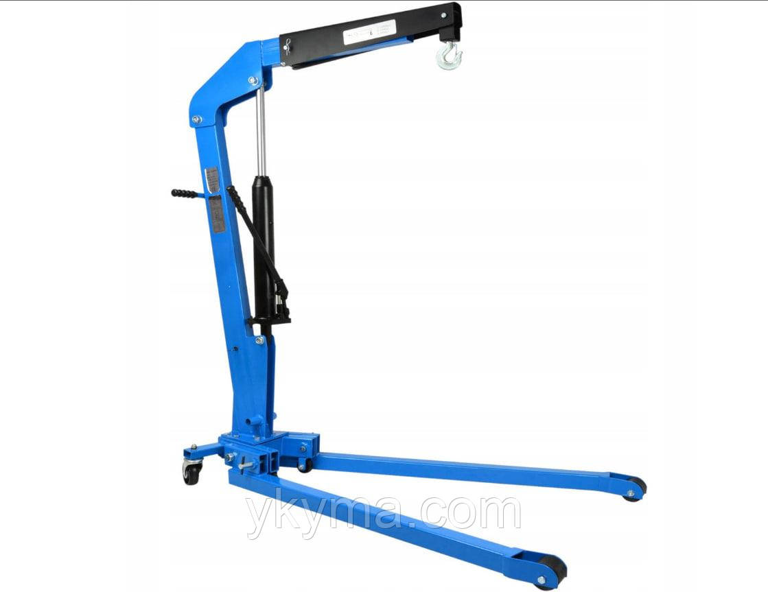 Кран-знімач двигуна Geko 1т гідравлічний підкатний, фото 1