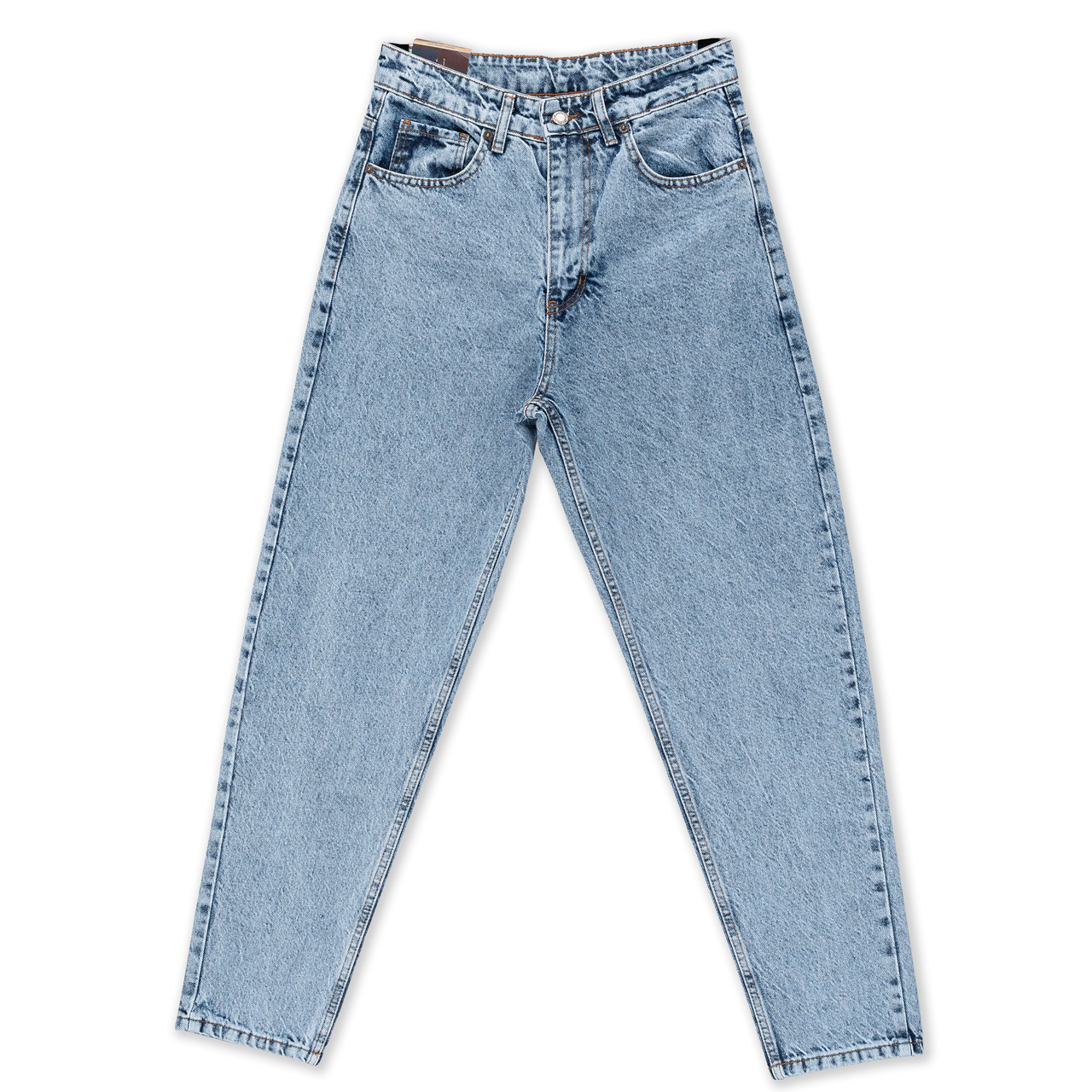 Чоловічі джинси Мом John Lucca блакитні, вільний крій, базові, щільний турецький джинс, фото 1