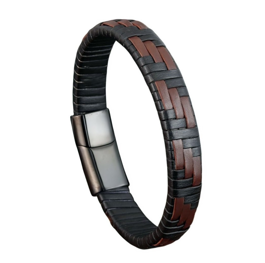 Чоловічий шкіряний браслет Primo Cowboy Lux 21 - Black, фото 1