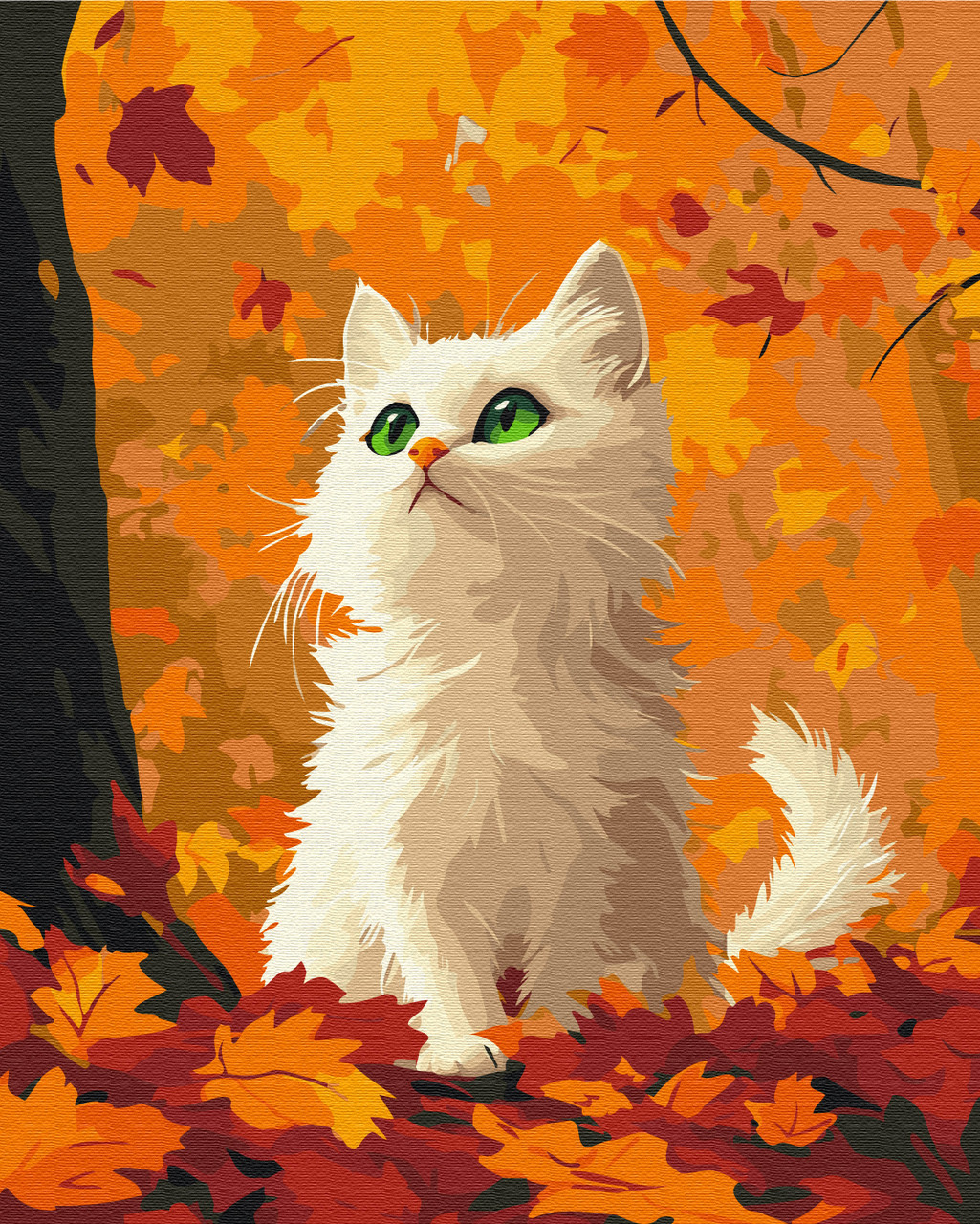 Картина за номерами 40х50 см. Киця в опалому листі Brushme BS54180, фото 1