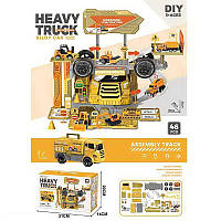 Трек 6661 (36/2) quot;Будівництвоquot;, 2в1, вантажівка+трек, 46 елементів, металопластикова машинка, пластикові колеса, в коробці