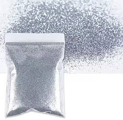 Гліттер для декору упаковка 50 грам колір срібло