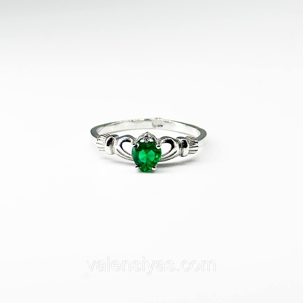 Срібна каблучка покрита родієм зі вставкою фіаніт, Розмір 16,5, Вага: 1.9 г