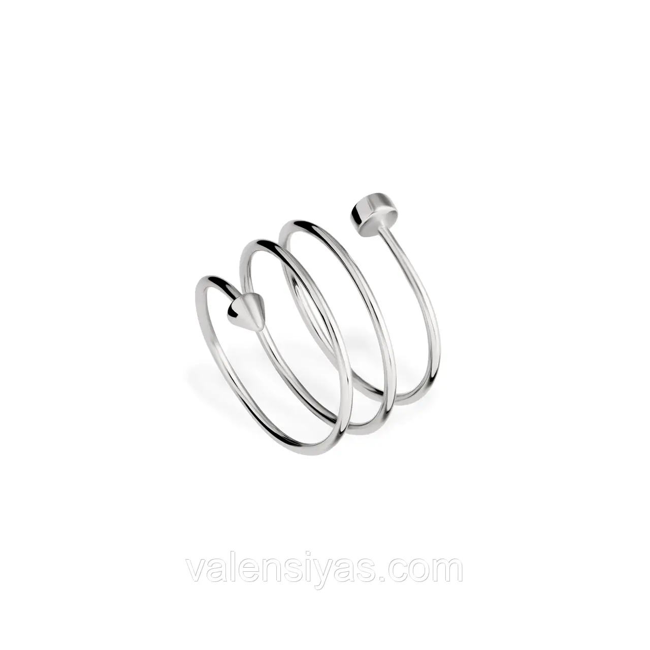 Срібна каблучка спіраль, Розмір 15,0, Вага: 1.5 г