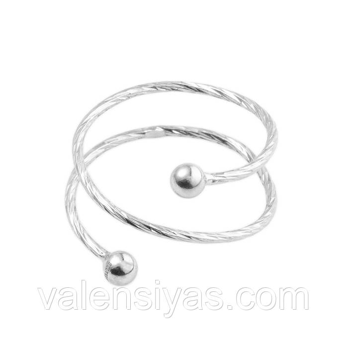 Срібна каблучка спіраль без вставок, Розмір 15,0, Вага: 0.9 г