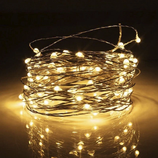 Гірлянда 20 LED 2 метри теплий колір Батарейки, фото 1