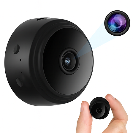 Мінікамера бездротова з віддаленим доступом через телефон, мікрофон і нічне відео Wi-Fi HD, фото 1