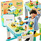 Дитячий ігровий стіл 3в1 зі стільчиком: стіл, пісочниця, для конструктора, FL 1632, фото 3