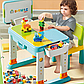 Дитячий ігровий стіл 3в1 зі стільчиком: стіл, пісочниця, для конструктора, FL 1632, фото 7