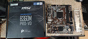 Мат. плата MSI B360M PRO-VD LGA1151 B360 PCI-E Dsub+DVI GbLAN SATA MicroATX 2DDR4 № 24060512