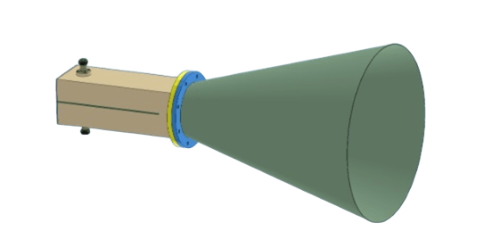 Антена рупорна WI-FI 2050-2650 МГц, 50 Ом, 17,0 дБ, N-тип гніздо, кругова LHCP+RHCP поляризація, S-діапазон, 305×305×600 мм 1,6 кг, фото 1