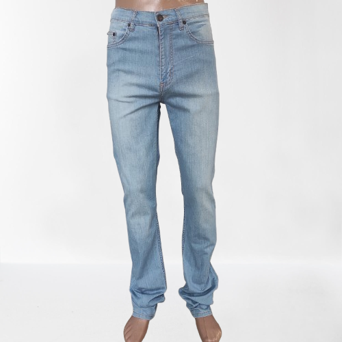 Джинси чоловічі літні тонкі прямі без стрейчу  блакитні, фото 1