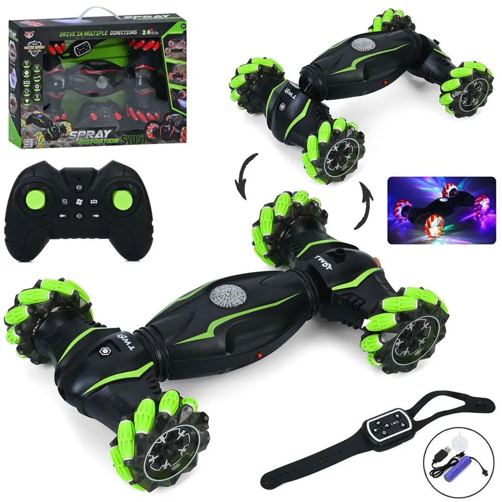 Трюковий всюдихід на радіокеруванні, машина перевертиш, пульт, браслет керування, музика, звук, пара, світло, танцює, SY057, фото 1