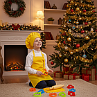 Набір для дитини Маленький кондитер з жовтим кухарським ковпаком, фартухом і іграшковим комплектом форм для печива, фото 2