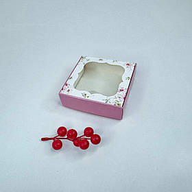 Коробка для сувенірів, 100*100*30 мм, з вікном, "Космея"