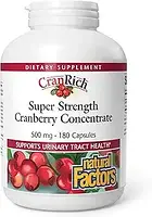 Natural Factors CranRich концентрат клюквы Супер Сила 500 мг, 180 капсул