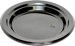 Тарілка пласт. d-20см 20г чорна №1080125/Buroclean/(25)