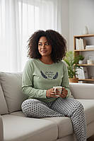 Комплект молодіжних великих розмірів із довгими штанами та кофточкою. Nicoletta 30070