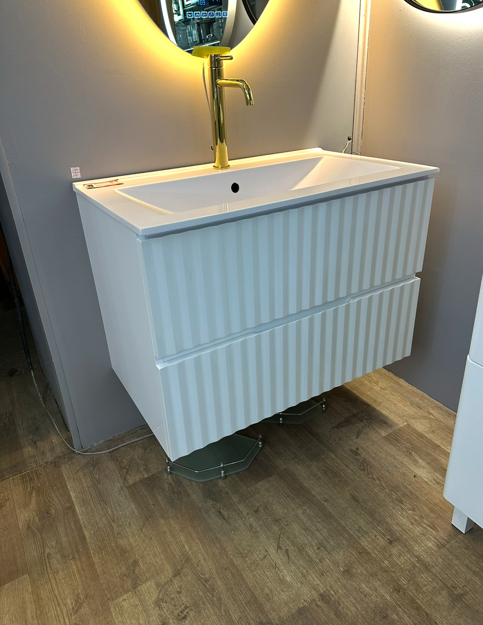 Тумба підвісна з умивальником "Еліт", біла Різні розміри