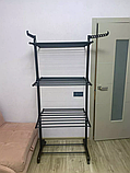 Сушарка для одягу Garment Rack чорна металевий стелаж-вішак для сушіння одягу, фото 3