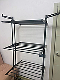Сушарка для одягу Garment Rack чорна металевий стелаж-вішак для сушіння одягу, фото 4