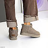 Сірі низькі уггі натуральна замша зимова класика, фото 6