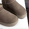 Сірі низькі уггі натуральна замша зимова класика, фото 9