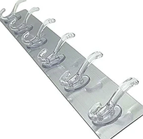 Тримач вішак для дрібниць самоклеючий 6 гачками пластик, тримач для ванної  та кухонних аксесуарів самоклеючий