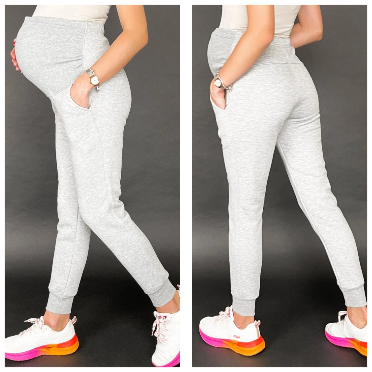 Зимові штани для вагітних трьохнитка фліс. Теплі спортивні штани для майбутніх мам